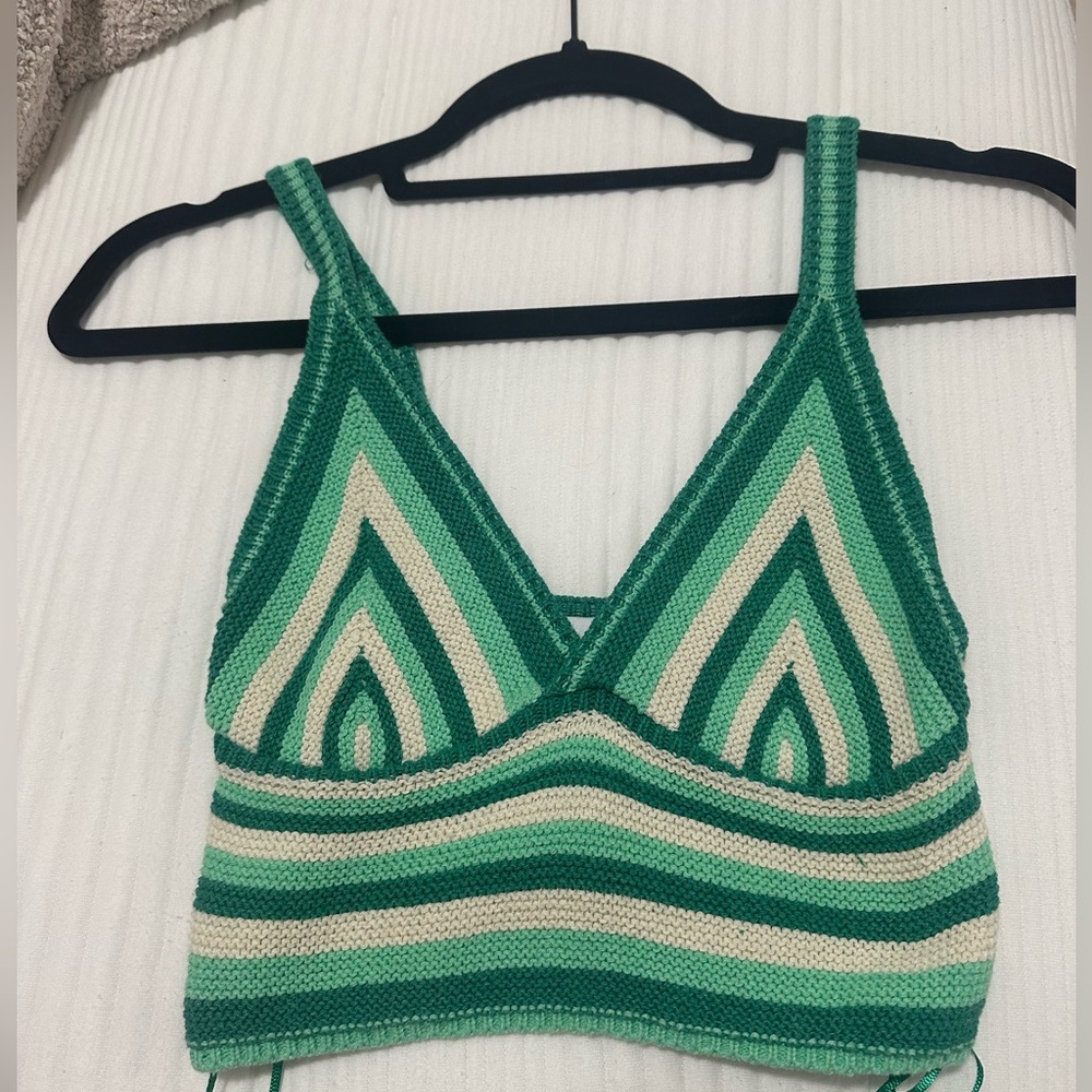 Green Zara Crochet Top